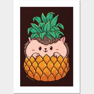 Hedgehog pineapple Posters and Art